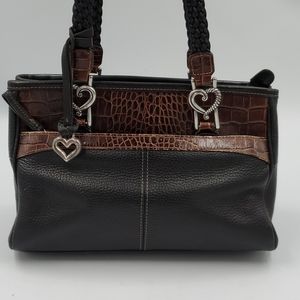 Brighton Two Tone Leather Shoulder Satchel Bag